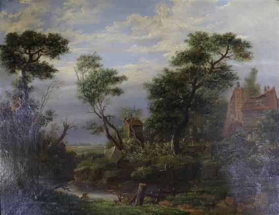 Samuel John Egbert Jones (fl.1812-1849) River landscape 8 x 10in.